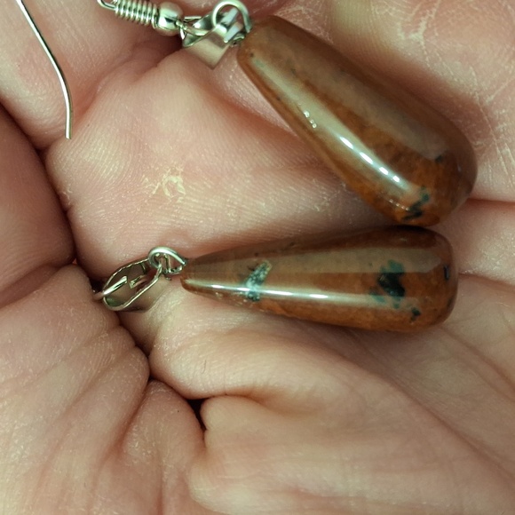 New Red Jasper Teardrop Earrings. - Picture 4 of 5